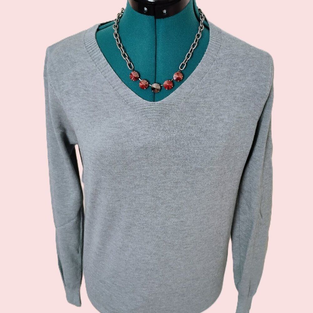 Seafoam Green Cashmere V-Neck Sweater Women's Medium